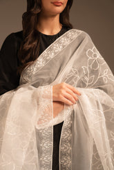 1 Piece Synthetic Organza Embroidered Dupattas/Stoles (FD0049)
